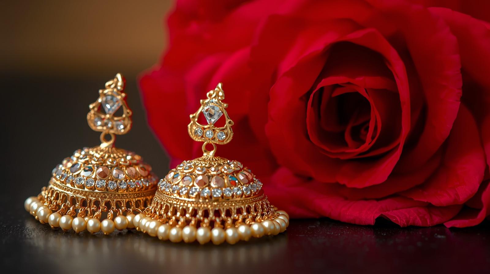 sundar sundar imitation jewellery ki image with gulb (1)